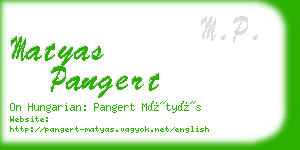 matyas pangert business card